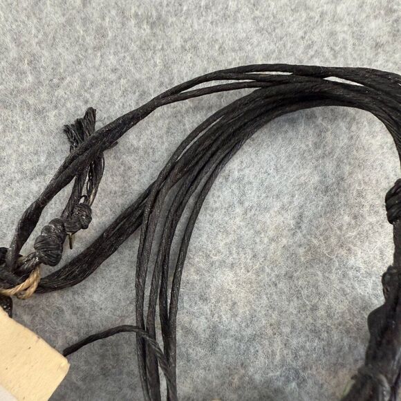 Teresa Goodall Vintage Resin Glass Bead Necklace Linen Cord Signed Boho Jewelry - Picture 10 of 12